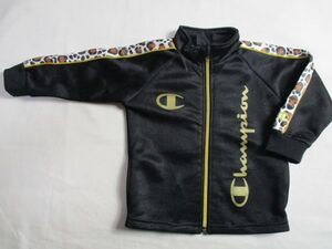 BA421【Champion】チャンピオン　ロゴプリント　ジャージ　ジャケット　男女児　黒　95