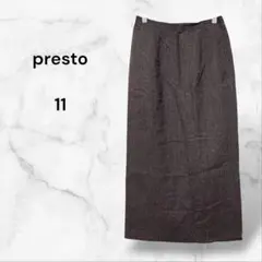 【presto】タイトロングスカート 毛 キュプラ100(11/L)オフィス