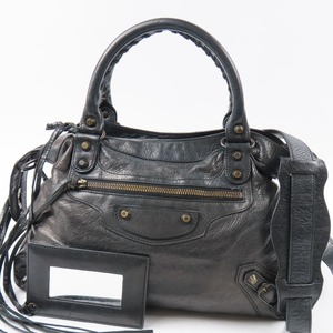 95916★1円スタート★BALENCIAGA バレンシアガ 外極美品 ザタウン 2WAY ショルダーバッグ ハンドバッグ レザー ブラック