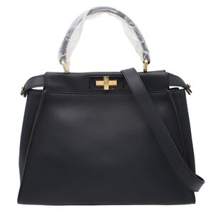 ★G2570 未使用!! フェンディ ピーカブー ミディアム 2WAYバッグ ハンド・ショルダー 8BN290 ダークネイビー FENDI レディース★