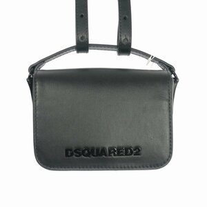 ディースクエアード DSQUARED2 23SS ミニ ロゴ クロス レザー ボディバッグ ショルダーバッグ 黒 ブラック CBM0044 国内正規 メンズ