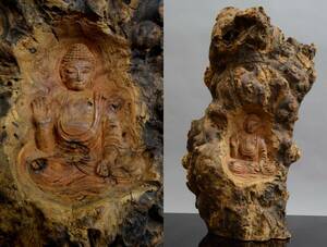 仏像 木彫 如来 一刀彫　　仏教美術 時代品 骨董品 古美術