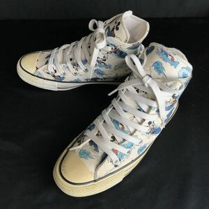 Disney×CONVERCE/コンバース★ミッキー柄/ディズニーコラボ/ハイカットスニーカー【23.0/白×水色】sneakers/Shoes/trainers◆WB77-10