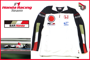 ★BAR Honda F1 Team Half-Zip Fleece Jacket ・ LUCKY ARIBE・XL・ USED