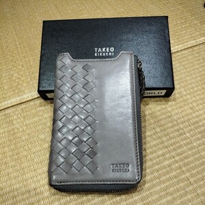 【ほぼ新品】タケオキクチ シープスキン 羊革 スマホマルチウオレット 財布　TAKEO KIKUCHI 