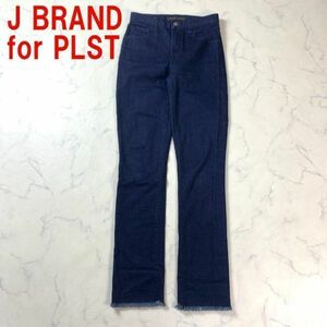 A74 J BRAND プラステ ジーンズ デニム 綿 濃色 フリンジ 紺 PLST コットン ストレッチ ネイビー 24