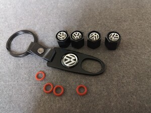 ★フォルクスワーゲン VOLKSWAGEN★20★車のタイヤバルブキャップカバー 4個セット キーホルダー エアバルブキャップ バルブノズルカバー