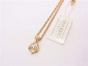 ◎ NINA RICCI ◎　ニナリッチ　ネックレス　クリアストーン　ゴールドカラー　タグ付き　◎美品