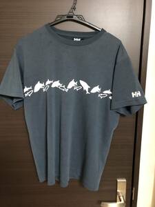 H/H Helly hansen Tシャツ マリンシャツ グレー Lサイズ（used）～アウトドア、登山、スポーツ、タウンユース～