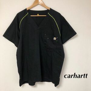 carhartt /カーハート /メンズL 半袖シャツ トップス プルオーバー Ｖネック メディカル ポリコットン ポケットあり アメカジ USA古着