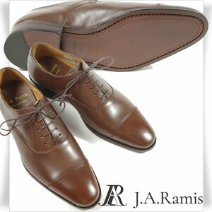 新品1円～★定価2.8万 J.A.Ramis ジェイ― エー ラミス スペイン発ブランド牛革レザービジネスシューズ 24.5cm ストレートチップ◆8984◆