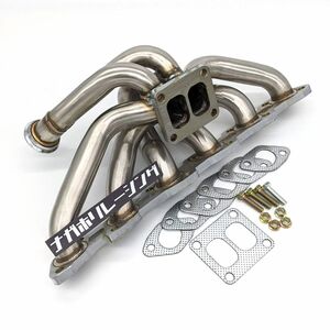 RB20DET RB25DET T4フランジ 上置き ツインスクロール エキマニ 等長 ステンレス 44mm ウエストゲート用 HCR32 R33 ER34 タービン マフラー