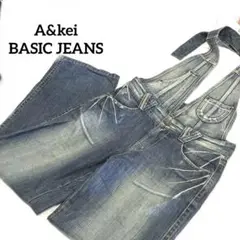 A&Kei BASIC JEANSデニムオーバーオール ライトブルー M