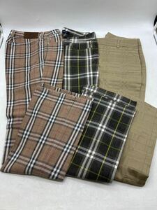 【中古】BURBERRY ボトムス ３本 まとめて バーバリーチェック サイズ36~38 ブラック ブラウン ベージュ 定番柄 ブランド DM1118L