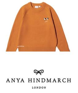 UNIQLO×ANYA HINDMARCH アニヤ ハインドマーチ キッズ160 レディースM クルーネック ニット セーター M オレンジ 2023