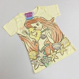 新品14126　アリエル　黄色イエロー半袖Tシャツ　フランダー160㎝ 半袖プリントＴシャツディズニー女の子キッズジュニア通学遊び着パジャマ