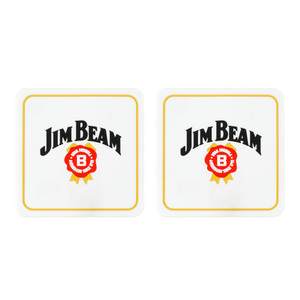 ラバーコースター 2枚セット 「JIM BEAM ジンビーム」（WH）9.4×9.4×0.3cm