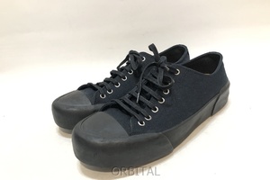 経堂) JIL SANDER ジルサンダー キャンバス スニーカー ブラック メンズ 43 27.5cm 正規