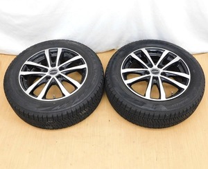 T739Tちょる☆【車用品】BRIDGESTONE ブリヂストン スタッドレスタイヤ BLIZZAK VRX2 205/60R16 21年製 ホイル 2点セット 16インチ 現状品