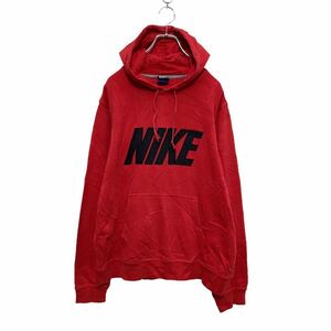 NIKE スウェット パーカー L レッド ブラック ナイキ フーディー スポーツ ストリート 古着卸 アメリカ仕入 a504-5613