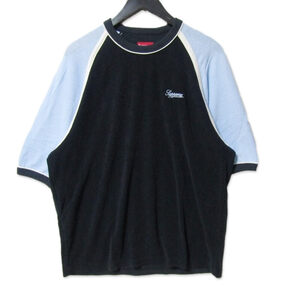 Supreme シュプリーム 半袖Tシャツ Terry Raglan S/S Top 23SS パイル メッシュ ブラック/ブルー M 27107491