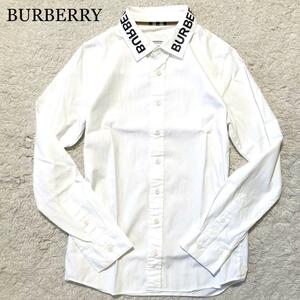 【未使用級】BURBERRY ブラウス ホワイト 白 襟 ロゴ 12Y 150