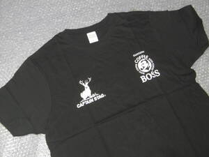 希少! 未使用 非売品 ボス キャプテンスタッグ Tシャツ Lブラック 黒 BOSS CAPTAIN STAG サントリー ボス 