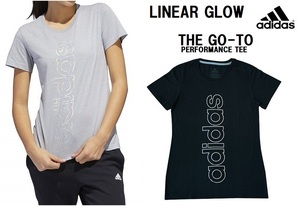 lts-LINEARGLOW-Gray-S アディダス adidas レディース 半袖Tシャツ クルーネック WOMENS LINEAR GLOW スポーツ フィットネス THE GO-TO