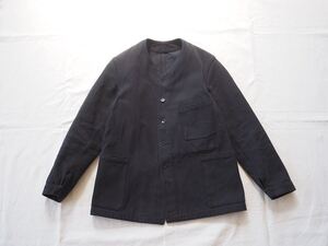 ANATOMICA《SAVOYARDE》FOX BROTHERS別注 ノーカラージャケット FRANCE製 XL ブラック HEAVY COTTON TWILL ワークジャケット アナトミカ