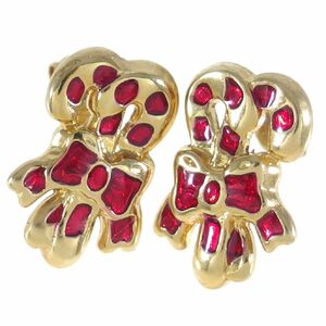A8295◆【AVON】◆ 2001年 CHRISTMAS NOVELTY EARRINGS candy cane * クリスマスの杖 エナメル ◆ ヴィンテージピアス * イヤリング ◆