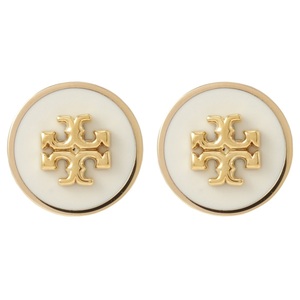 トリーバーチ ピアス Tory Burch 90547-700 キラ エナメル サークル スタッド ダブルT ロゴ ゴールド/アイボリー レディース アクセサリー