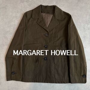 マーガレットハウエル　MHL ジャケット　テーラード　コットンジャケット　MARGARET HOWELL オリーブ　S レディース