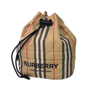 富士屋◆ バーバリー BURBERRY 巾着バッグ アイコンストライプ 8026737 A7026