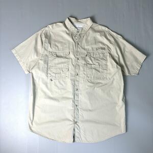 USA古着 コロンビア PFG シャツ 半袖 フィッシングシャツ ベージュ XL