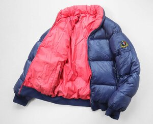 MONCLER ski wear ◆ アシックス期 リバーシブル ダウンジャケット ( レッド × ネイビー ) サイズ11-3 オールド モンクレール ◆BT13