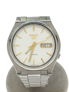 SEIKO◆自動巻腕時計/SEIKO 5/ステンレス/WHT/SLV