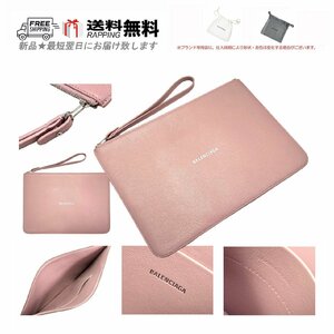 K887.. BALENCIAGA バレンシアガ BAG バッグ CASH POUCH ドキュメントケース クラッチ ポーチ ロゴ イタリア製 ★ 6990 POWDER PINK