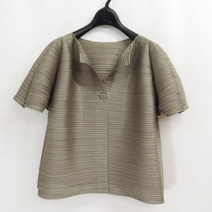 2012 PLEATS PLEASE ISSEY MIYAKE BOUNCE WIDE SHIRT TOP プリーツプリーズ イッセイミヤケ バウンス ワイド シャツ ブラウス 横プリーツ