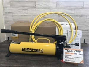 009▼未使用品▼ENERPAC エナパック 手動油圧ポンプ+超高圧プラスチックホース P84+HMC3000-6 ホース2本付き