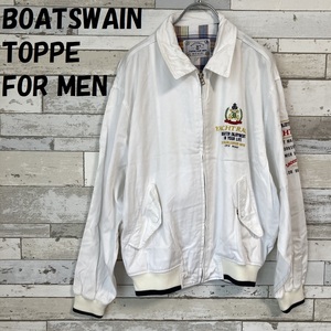 【人気】BOATSWAIN TOPPE FOR MEN YACHT RACE 刺繍ロゴ スイングトップ ホワイト/A718