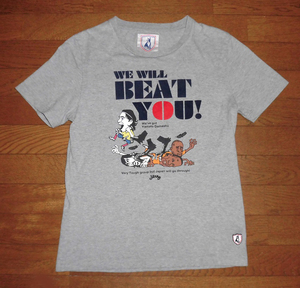 Soccer Junky from JUNRed サッカージャンキー WE WILL BEAT YOU! Jerry Tシャツ 半袖 コットン ジュン正規品 ASH M 使用少美品/フットサル