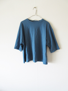 中川政七商店 / なかがわまさしちしょうてん コットンストレッチワイドカットソー BLUE / 半袖 Tシャツ