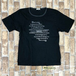 a.v.v HOMME アーベーベー メンズ 英字プリント 半袖Tシャツ 44 黒