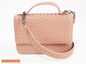 未使用品 送料無料 BOTTEGA VENETA ボッテガヴェネタ イントレチャート ナッパ アカデミアバッグ ハンドバッグ 2WAYバッグ