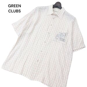 GREEN CLUBS グリーンクラブ 春夏 【麻 リネン】 トムとジェリー★ シアサッカー 半袖 チェック シャツ Sz.4　メンズ ライカ　A4T07492_6#A