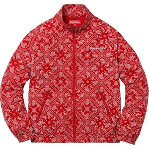 即決 supreme bandana track jacket red L バンダナ 赤