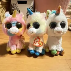 【ほぼ新品】ty BEANIE BOOS ユニコーン3体セット