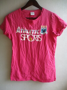 【IGNIO】 Tシャツ レディース サイズ:Ｌ 色:ピンク 身丈:59 身幅:38 肩幅:37/LAY