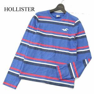 HOLLISTER ホリスター 通年 ロゴ刺繍★ ボーダー 長袖 カットソー ロンTシャツ Sz.S　メンズ　A3T15332_C#F