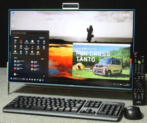 ◆Win11/快適12GB/爆速SSD+大容量HD1TB/狭額23.8型ワイド/i3-7100U/地デジW録画/新品無線KB＆MU/Wi-fi/WebCam/USB3.1/Bluetooth/Office/56